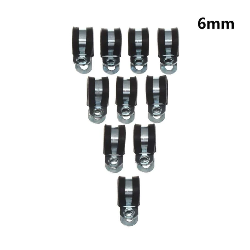 10 Stück Kabelschlauchklemme Gummierte P-Clips Rohrkabel Montage Fix Befestigungselemente Hardware Elektrische Armaturen Kabelorganisation