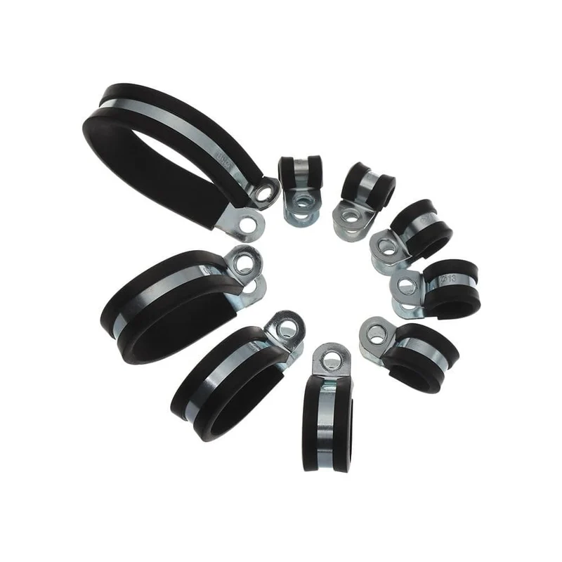10 Stück Kabelschlauchklemme Gummierte P-Clips Rohrkabel Montage Fix Befestigungselemente Hardware Elektrische Armaturen Kabelorganisation