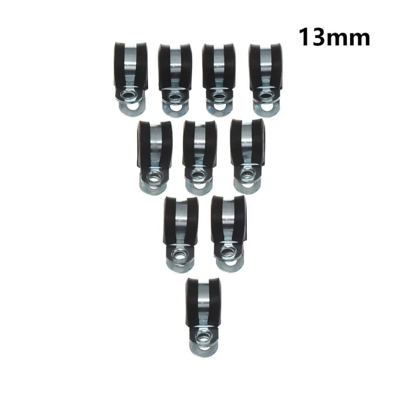 10 Stück Kabelschlauchklemme Gummierte P-Clips Rohrkabel Montage Fix Befestigungselemente Hardware Elektrische Armaturen Kabelorganisation