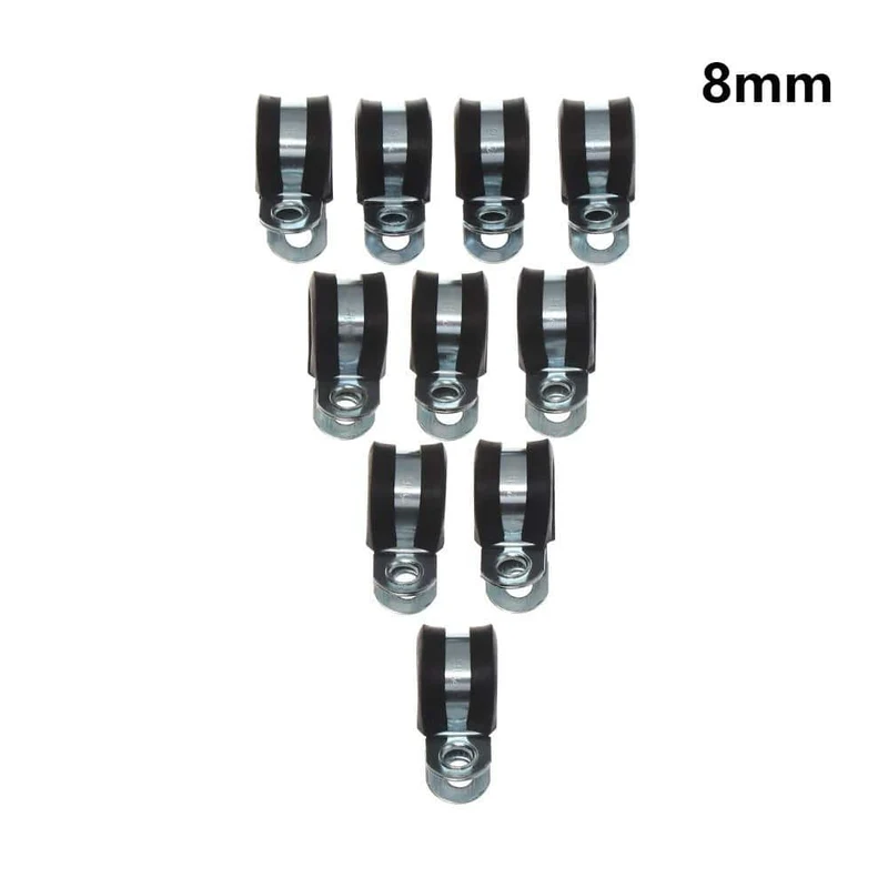 10 Stück Kabelschlauchklemme Gummierte P-Clips Rohrkabel Montage Fix Befestigungselemente Hardware Elektrische Armaturen Kabelorganisation