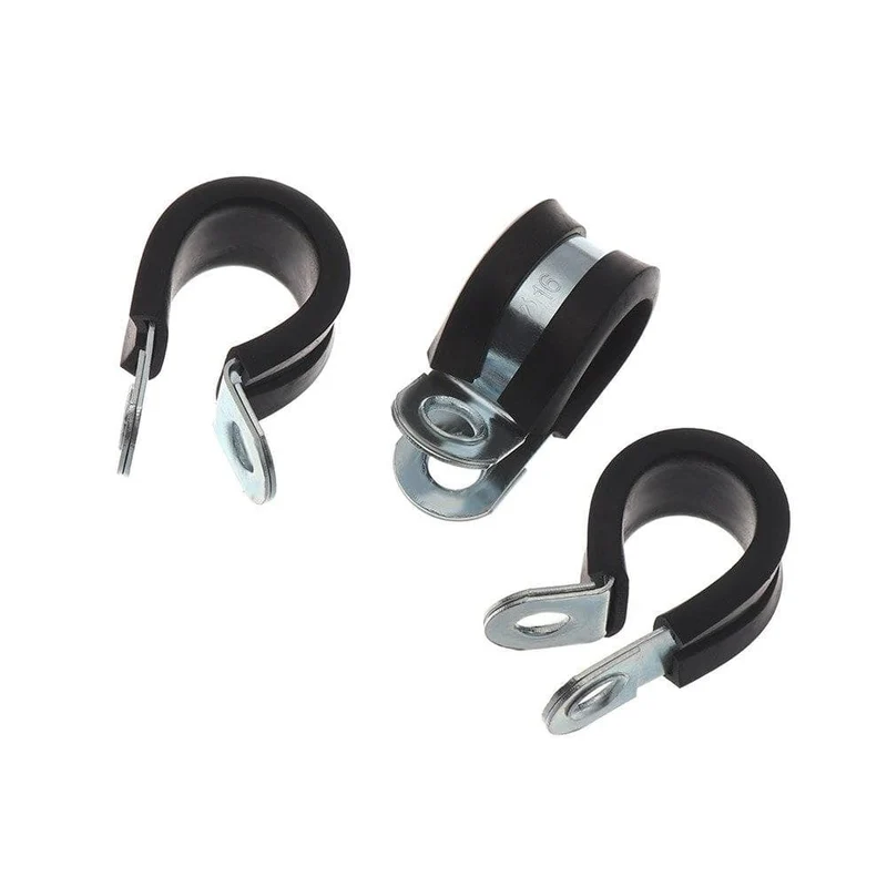 10 Stück Kabelschlauchklemme Gummierte P-Clips Rohrkabel Montage Fix Befestigungselemente Hardware Elektrische Armaturen Kabelorganisation