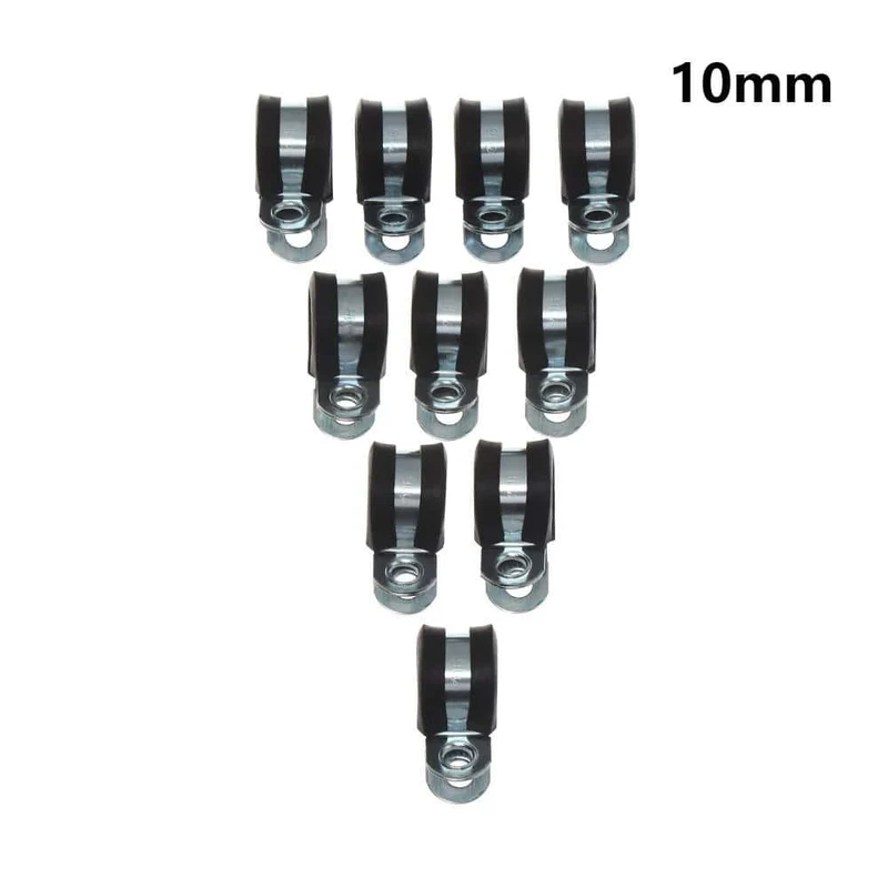 10 Stück Kabelschlauchklemme Gummierte P-Clips Rohrkabel Montage Fix Befestigungselemente Hardware Elektrische Armaturen Kabelorganisation