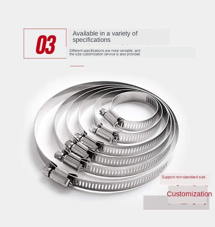 10 teile/los Hohe Qualität Schraube Schneckengetriebe Schlauch Klemme 304 Edelstahl Schlauch Hoop Rohr Klemme Clip