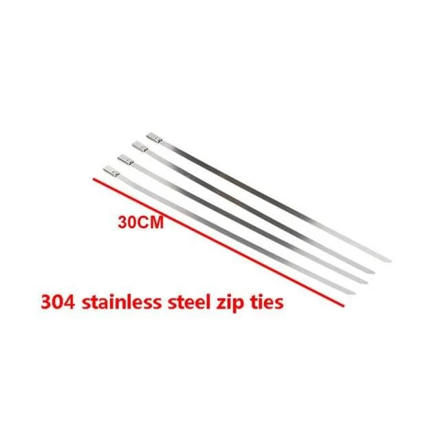 5 cm * 5 m, 10 m, 15 m, Titan/Schwarz, Abwärmewickelrolle für Motorrad, Glasfaser-Hitzeschildband mit Edelstahlbändern