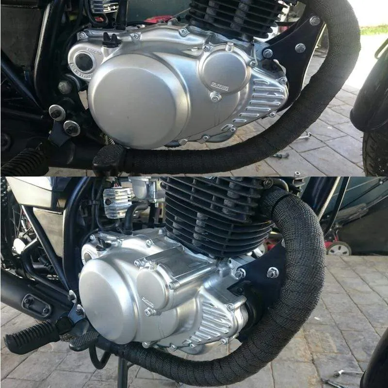 Alconstar- 5M/10M/15M Motorrad-Auspuff-Thermoband-Krümmer-Wärmewickel-Krümmer-Isolierung, rollbeständig mit rostfreien Kabelbindern