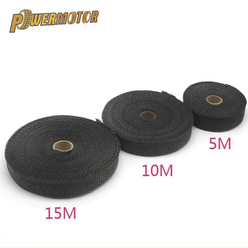 5 cm * 5 M/10 M/15 M Motorrad Auspuff Hitzeschild Thermische Auspuff Band Fiberglas Wärme Wrap rohr Wärmedämmung mit Edelstahl Krawatten