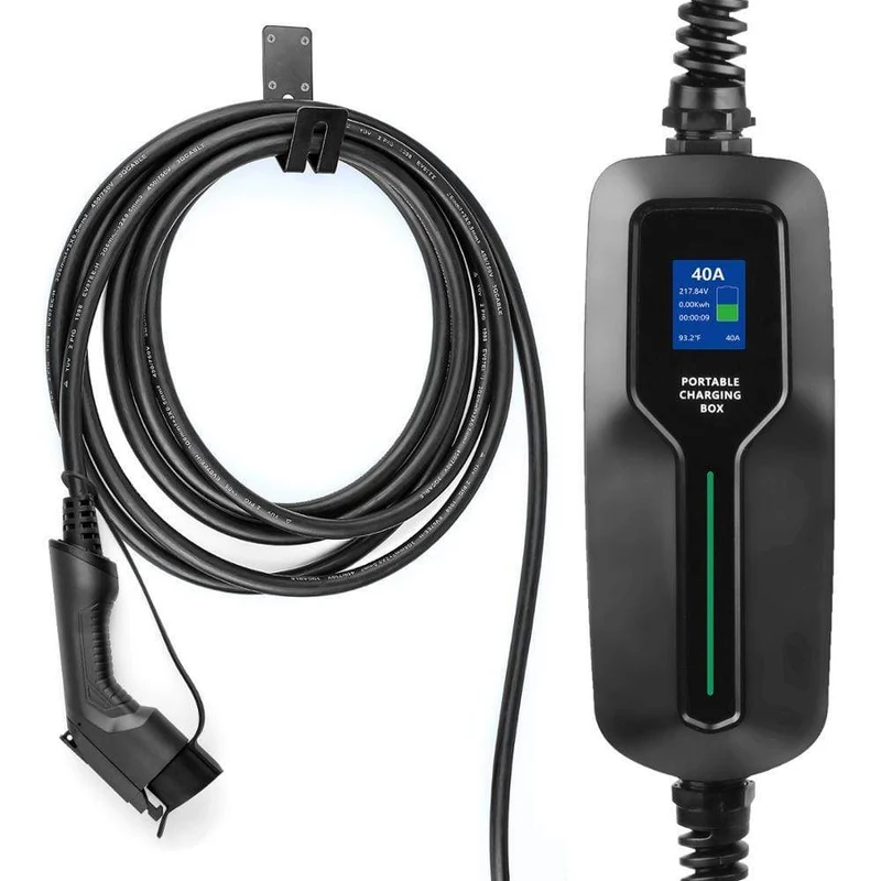 Typ 1 EV-Ladegerät 40 A SAE J1772 Tragbare EVSE-Ladebox mit 7.6 m Kabel für Nissan für Ford Elektrofahrzeug Level 2 Ladegerät