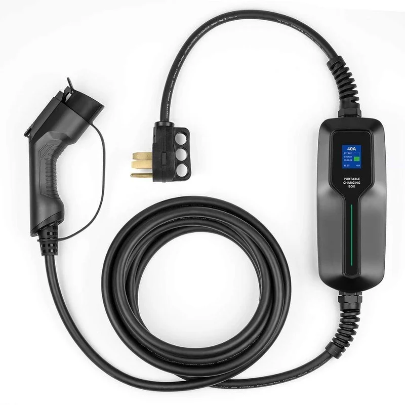 Typ 1 EV-Ladegerät 40 A SAE J1772 Tragbare EVSE-Ladebox mit 7.6 m Kabel für Nissan für Ford Elektrofahrzeug Level 2 Ladegerät