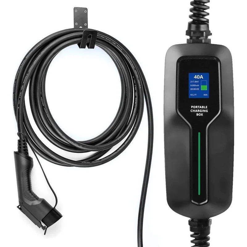 Typ 1 EV-Ladegerät 40 A SAE J1772 Tragbare EVSE-Ladebox mit 7.6 m Kabel für Nissan für Ford Elektrofahrzeug Level 2 Ladegerät