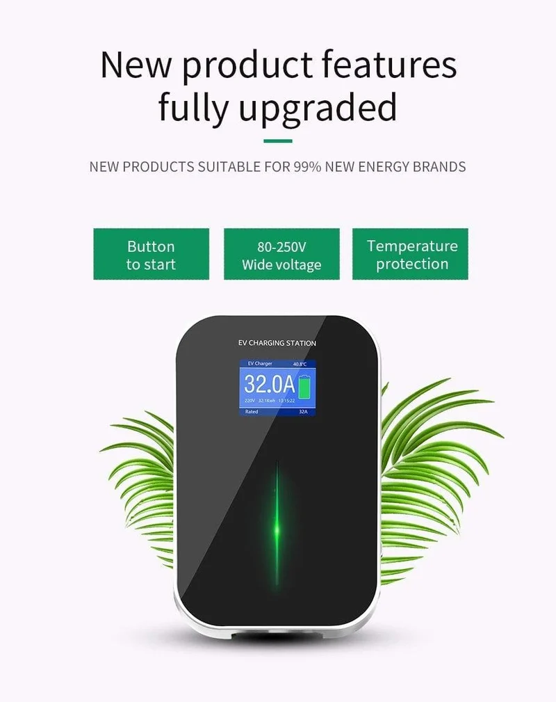 32A 1Phase EVSE Wallbox EV Ladegerät Elektrische Fahrzeug Ladestation mit Typ 2 Kabel IEC 62196-2 Wasserdicht für Audi Für Benz