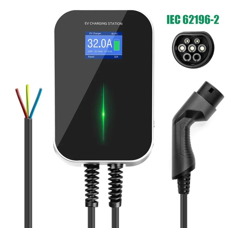 32A 1Phase EVSE Wallbox EV Ladegerät Elektrische Fahrzeug Ladestation mit Typ 2 Kabel IEC 62196-2 Wasserdicht für Audi Für Benz