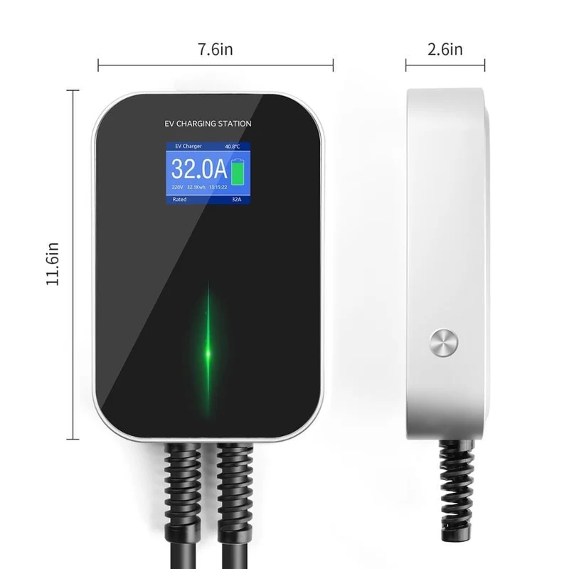 32A 1Phase EVSE Wallbox EV Ladegerät Elektrische Fahrzeug Ladestation mit Typ 2 Kabel IEC 62196-2 Wasserdicht für Audi Für Benz