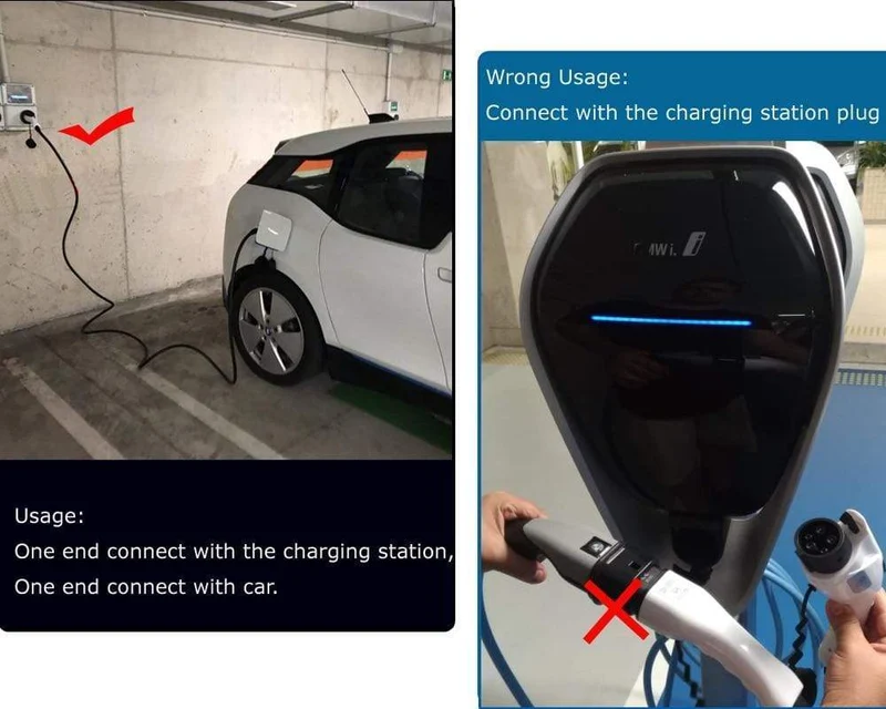 EV-Ladegerät Typ 2 bis Typ 1 EVSE-Ladegerät für Elektrofahrzeug-EV-Ladekabel j1772 32A 16A