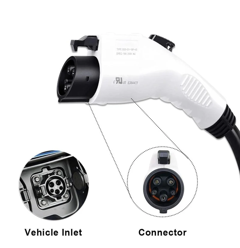 10M J1772 EVSE-Eingangs-EV-Stecker Duosida Level 2 EV-Ladegerät 16A Typ 1 Schuko für Elektroauto Lademodus 2 Stecker LAGER!