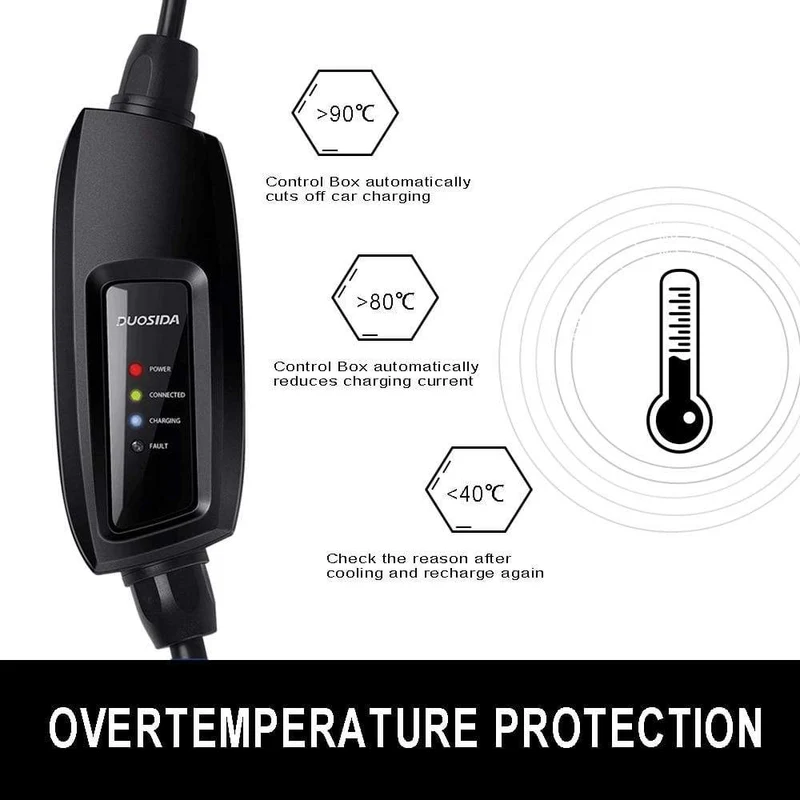 10M J1772 EVSE-Eingangs-EV-Stecker Duosida Level 2 EV-Ladegerät 16A Typ 1 Schuko für Elektroauto Lademodus 2 Stecker LAGER!