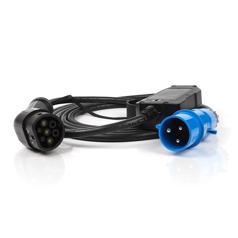 Typ 2 EV-Ladegerät, 32 Ampere, tragbares Ladegerät für Elektrofahrzeuge, CEE-Stecker, 220 V-240 V Autoladekabel, IEC 62196-2
