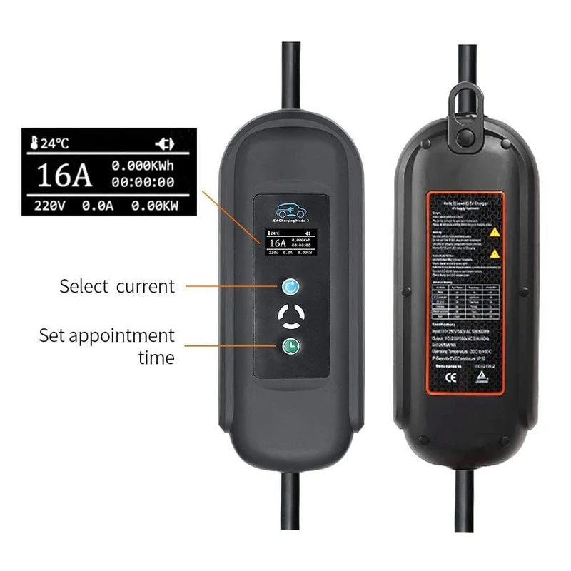 11 kW Ev-Ladegerät Typ 2, 3 Phasen, 16 A, IEC 62196-2, CEE-Stecker, tragbares Elektrofahrzeug-Autoladegerät, EVSE-Ladestation, Evse-Ladegerät