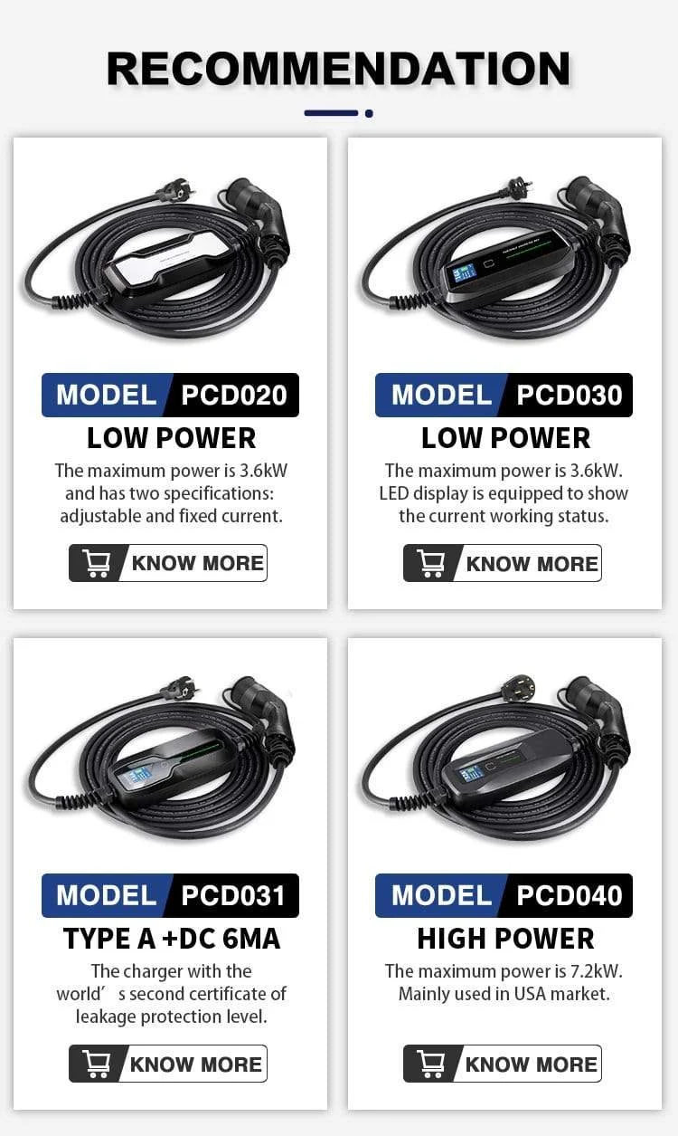 Typ 2 EV-Ladegerät Stufe 2 Tragbares 32-Ampere-Elektrofahrzeugladegerät, CEE-Stecker 220V-240V Kfz-Ladekabel, IEC 62196-2