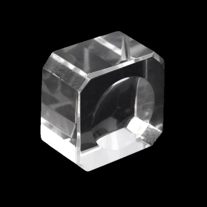 Einfache transparente Kristall-Display mit quadratischer Basis, Tischhalter, Ständer, Heimdekor, Ornament, Glaskugel-Halterung