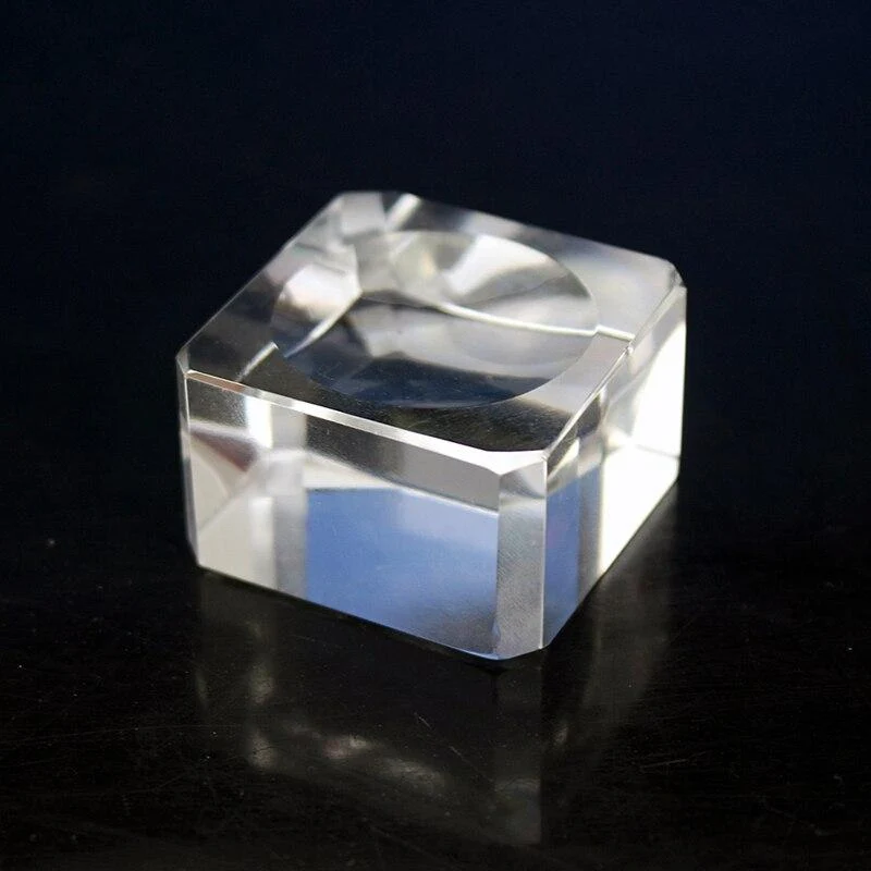 Einfache transparente Kristall-Display mit quadratischer Basis, Tischhalter, Ständer, Heimdekor, Ornament, Glaskugel-Halterung