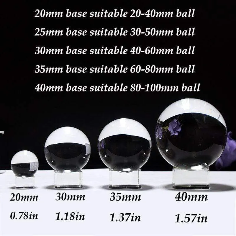 Einfache transparente Kristall-Display mit quadratischer Basis, Tischhalter, Ständer, Heimdekor, Ornament, Glaskugel-Halterung