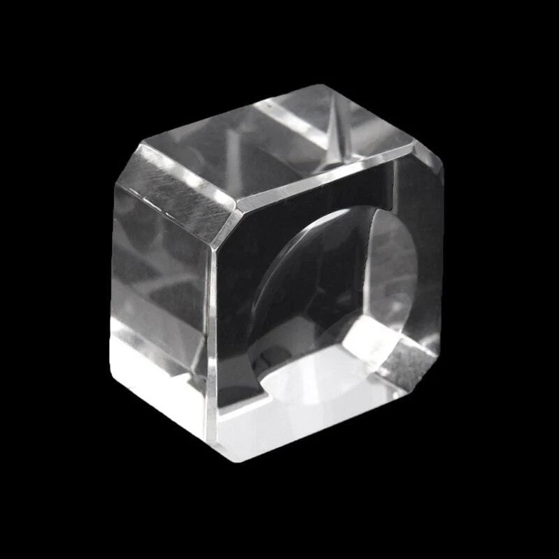 Einfache transparente Kristall-Display mit quadratischer Basis, Tischhalter, Ständer, Heimdekor, Ornament, Glaskugel-Halterung