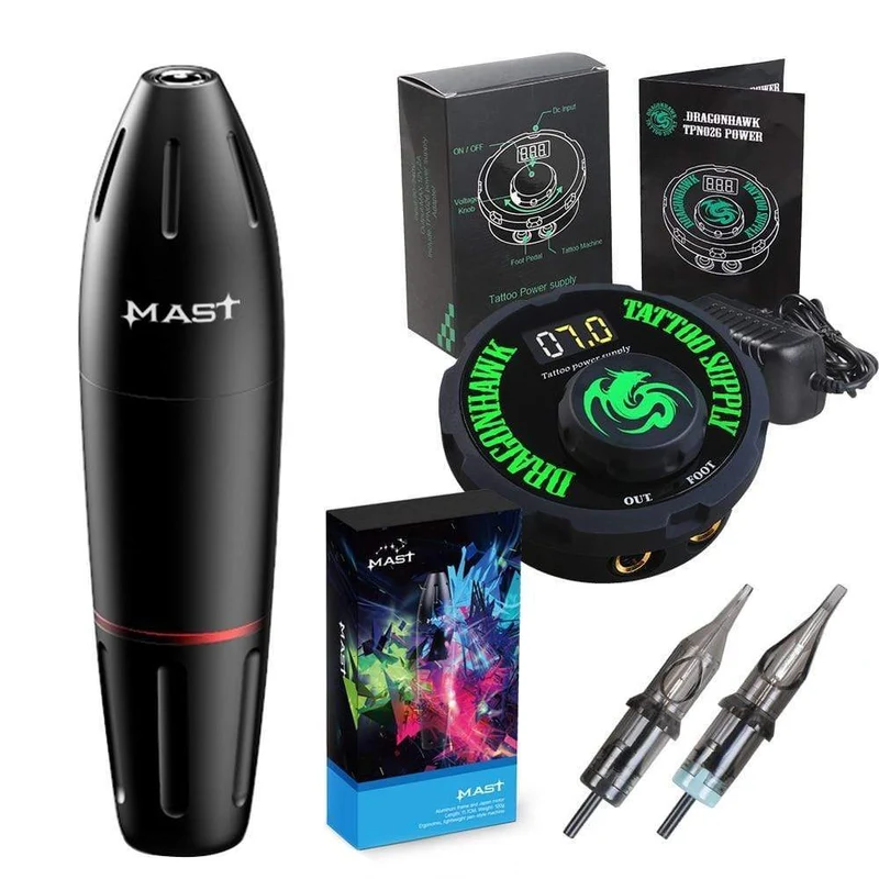 Professioneller Tattoo Pen Maschinenmast K2 Make-up Rotary Tattoo Maschine Set für Cartridge Nadeln Tattoo Supplies