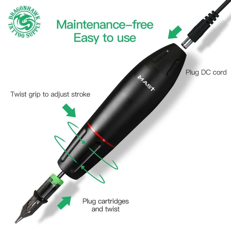 Professioneller Tattoo Pen Maschinenmast K2 Make-up Rotary Tattoo Maschine Set für Cartridge Nadeln Tattoo Supplies