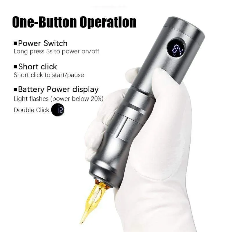 Drahtlose Tattoo-Stift-Maschine Japanischer Coreless Motor 2 Akku-Pack Tattoo Supplies