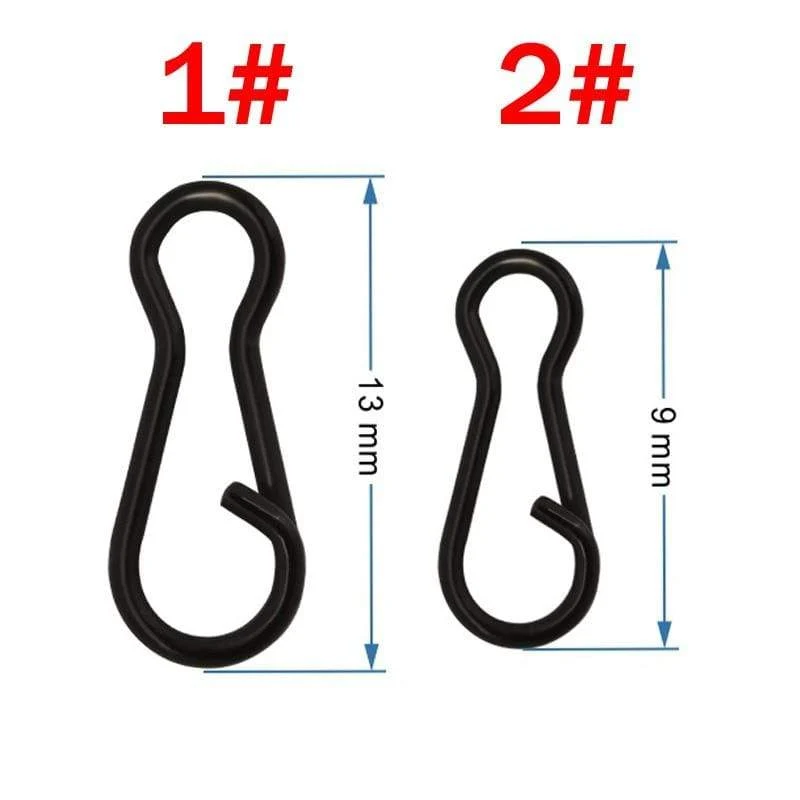 50pcs Angeln Snap Clips Quick Connector Change Carp Fishing Terminal Tackle Link mattschwarz für Carp Rig Zubehör
