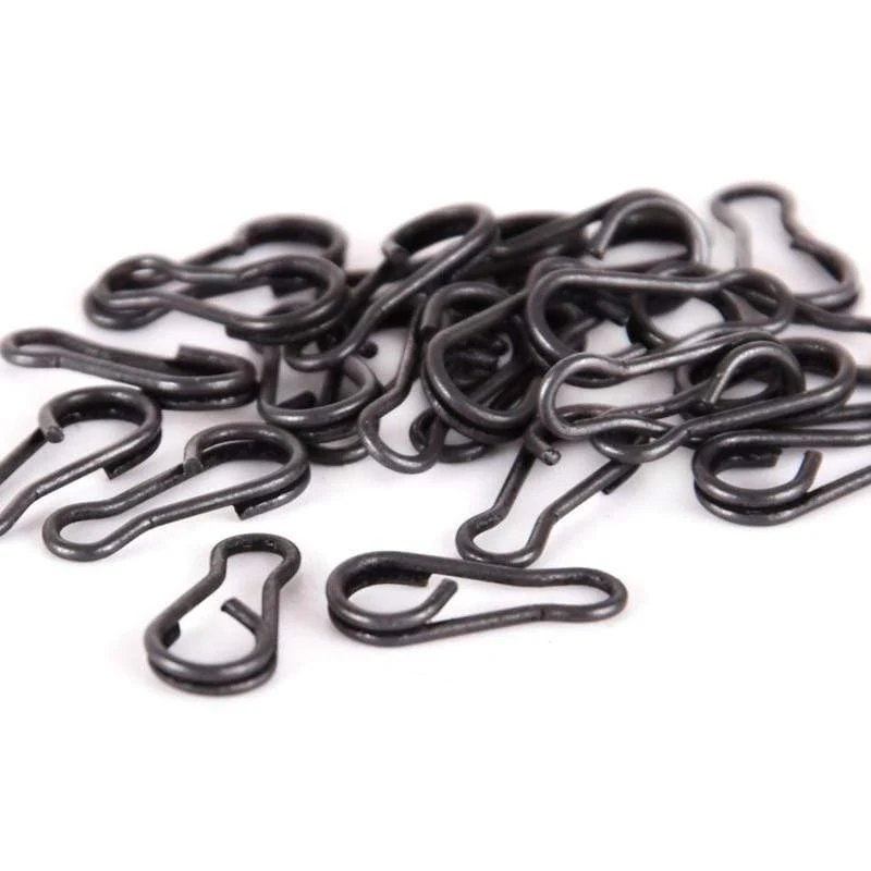 50pcs Angeln Snap Clips Quick Connector Change Carp Fishing Terminal Tackle Link mattschwarz für Carp Rig Zubehör