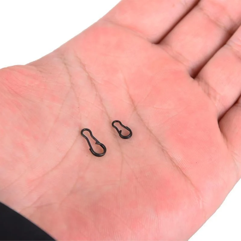 50pcs Angeln Snap Clips Quick Connector Change Carp Fishing Terminal Tackle Link mattschwarz für Carp Rig Zubehör