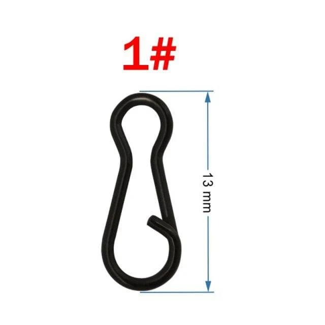 50pcs Angeln Snap Clips Quick Connector Change Carp Fishing Terminal Tackle Link mattschwarz für Carp Rig Zubehör