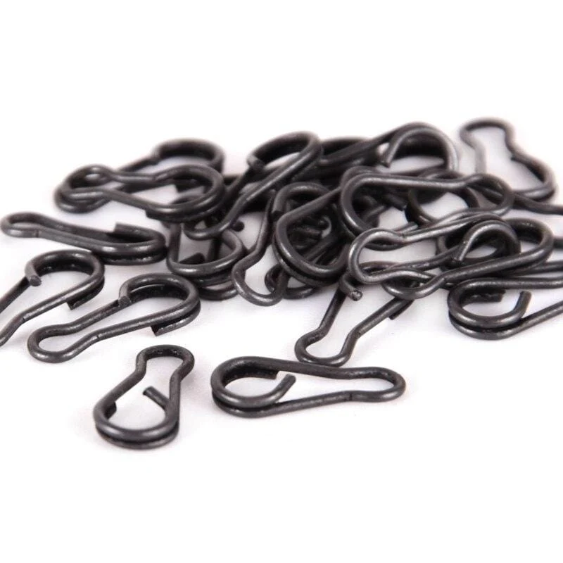 50pcs Angeln Snap Clips Quick Connector Change Carp Fishing Terminal Tackle Link mattschwarz für Carp Rig Zubehör