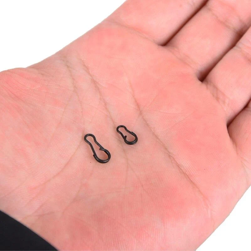50pcs Angeln Snap Clips Quick Connector Change Carp Fishing Terminal Tackle Link mattschwarz für Carp Rig Zubehör