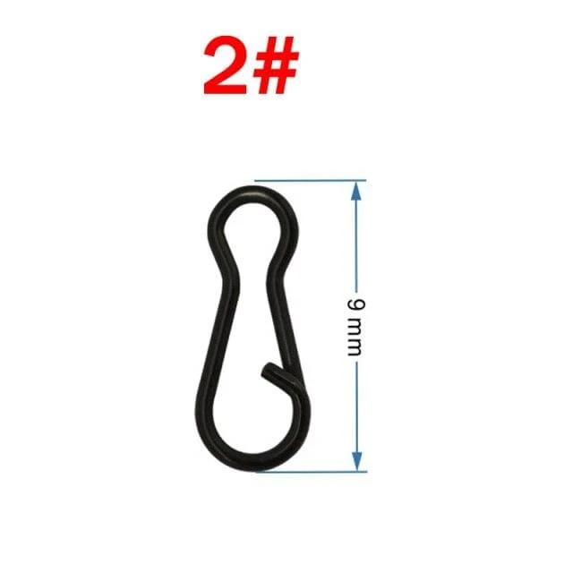 50pcs Angeln Snap Clips Quick Connector Change Carp Fishing Terminal Tackle Link mattschwarz für Carp Rig Zubehör