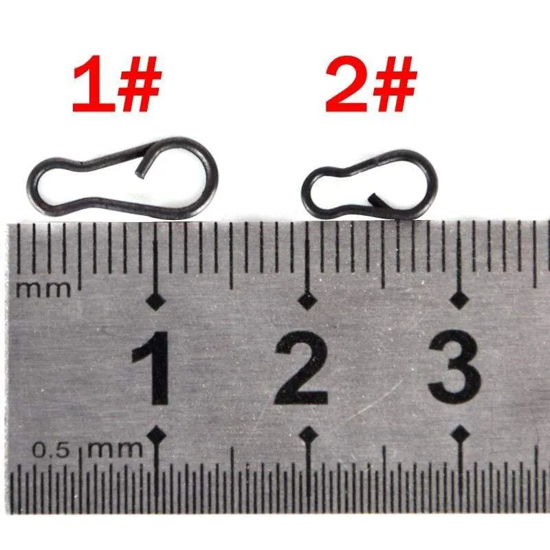 50pcs Angeln Snap Clips Quick Connector Change Carp Fishing Terminal Tackle Link mattschwarz für Carp Rig Zubehör