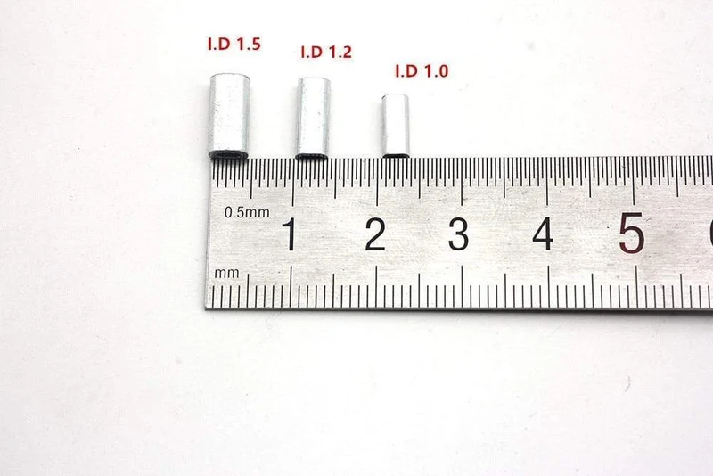 50 teile/los Weiß Oval Aluminium Angelröhrchen Angeldraht Rohr Crimphülsen Stecker Angelschnur Zubehör Aluminium