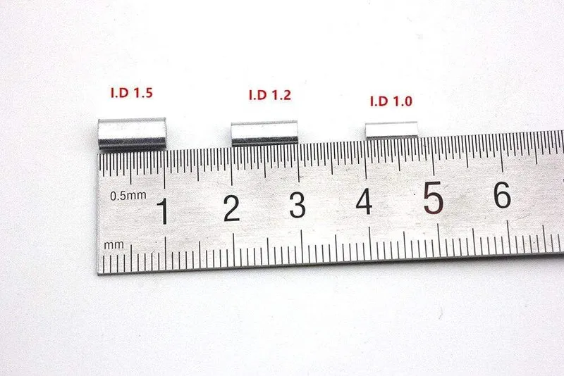 50 teile/los Weiß Oval Aluminium Angelröhrchen Angeldraht Rohr Crimphülsen Stecker Angelschnur Zubehör Aluminium