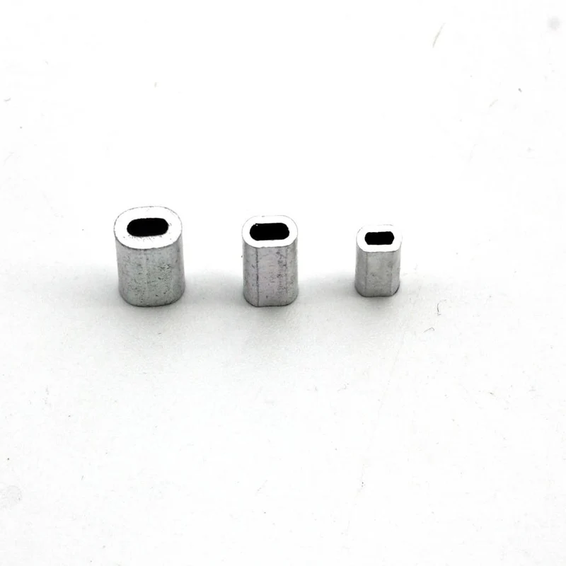 50 teile/los Weiß Oval Aluminium Angelröhrchen Angeldraht Rohr Crimphülsen Stecker Angelschnur Zubehör Aluminium