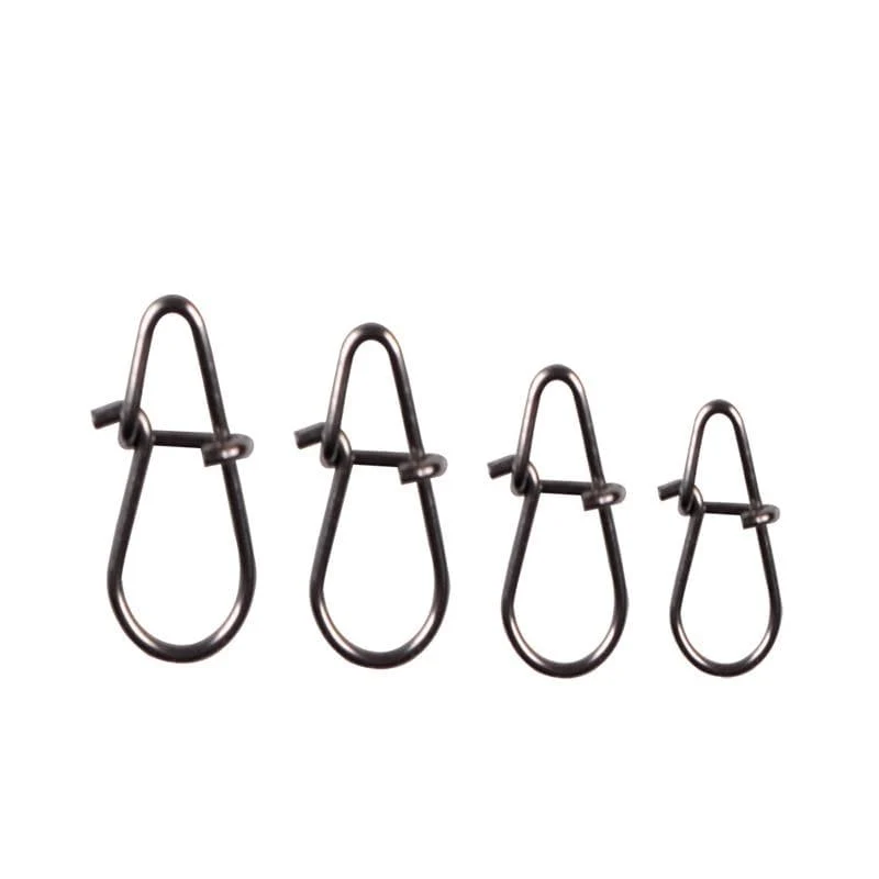 50 Teile/los Edelstahl Haken Schnelle Clip Lock Snap Swivel Angeln Solide Ringe Sicherheits Snaps Angelhaken Connector Angelgerät
