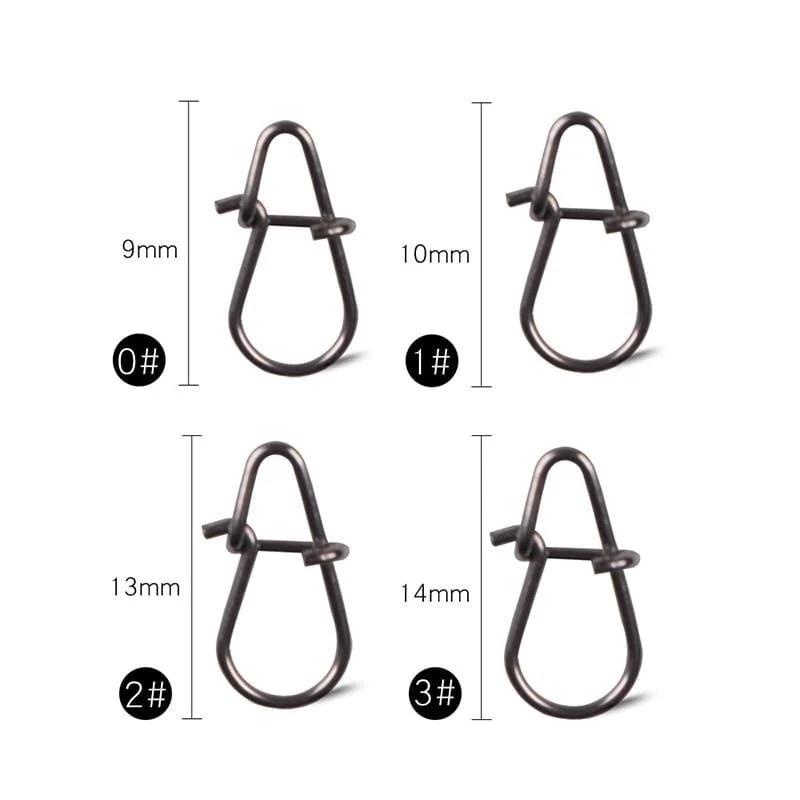 50 Teile/los Edelstahl Haken Schnelle Clip Lock Snap Swivel Angeln Solide Ringe Sicherheits Snaps Angelhaken Connector Angelgerät