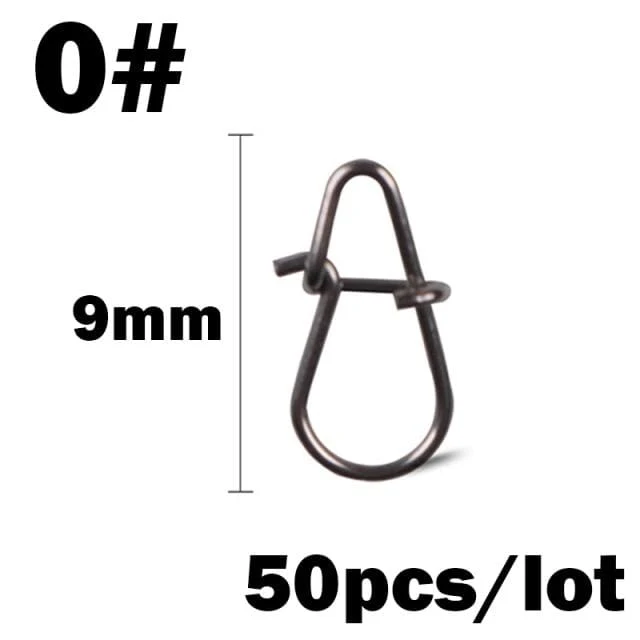 50 Teile/los Edelstahl Haken Schnelle Clip Lock Snap Swivel Angeln Solide Ringe Sicherheits Snaps Angelhaken Connector Angelgerät