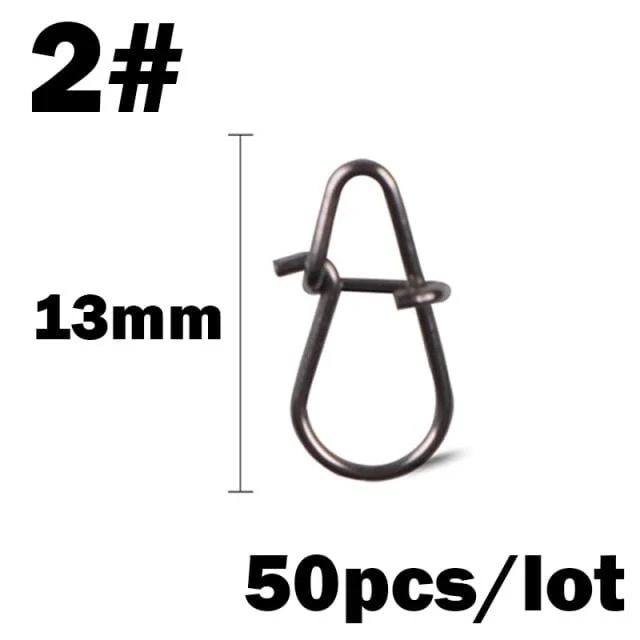 50 Teile/los Edelstahl Haken Schnelle Clip Lock Snap Swivel Angeln Solide Ringe Sicherheits Snaps Angelhaken Connector Angelgerät