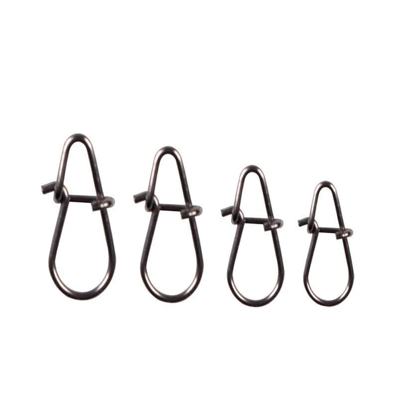 50 Teile/los Edelstahl Haken Schnelle Clip Lock Snap Swivel Angeln Solide Ringe Sicherheits Snaps Angelhaken Connector Angelgerät