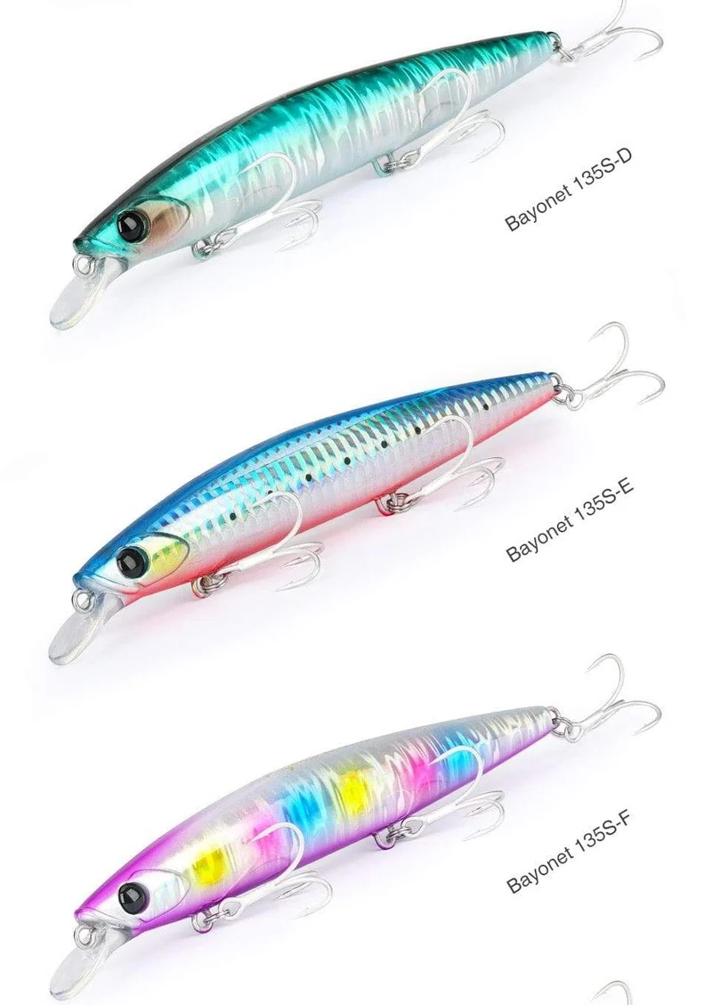 Ultra Long Casting 135S Salzwasser sinkender Elritze BAYONET 135mm 26.4g Tungaten Gewicht Angelköder Wolfsbarsch Harter Köder