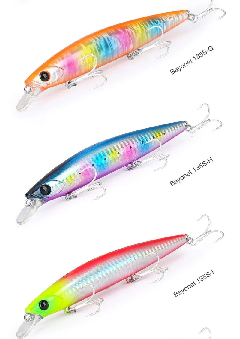 Ultra Long Casting 135S Salzwasser sinkender Elritze BAYONET 135mm 26.4g Tungaten Gewicht Angelköder Wolfsbarsch Harter Köder