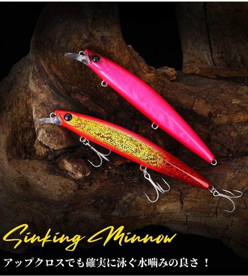 Ultra Long Casting 135S Salzwasser sinkender Elritze BAYONET 135mm 26.4g Tungaten Gewicht Angelköder Wolfsbarsch Harter Köder