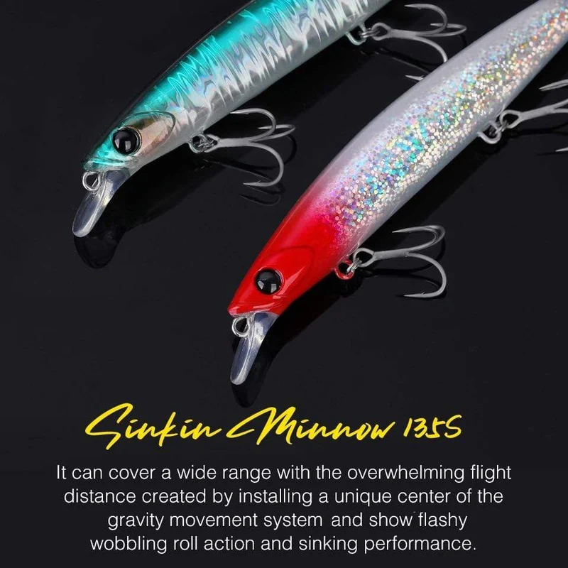 Ultra Long Casting 135S Salzwasser sinkender Elritze BAYONET 135mm 26.4g Tungaten Gewicht Angelköder Wolfsbarsch Harter Köder