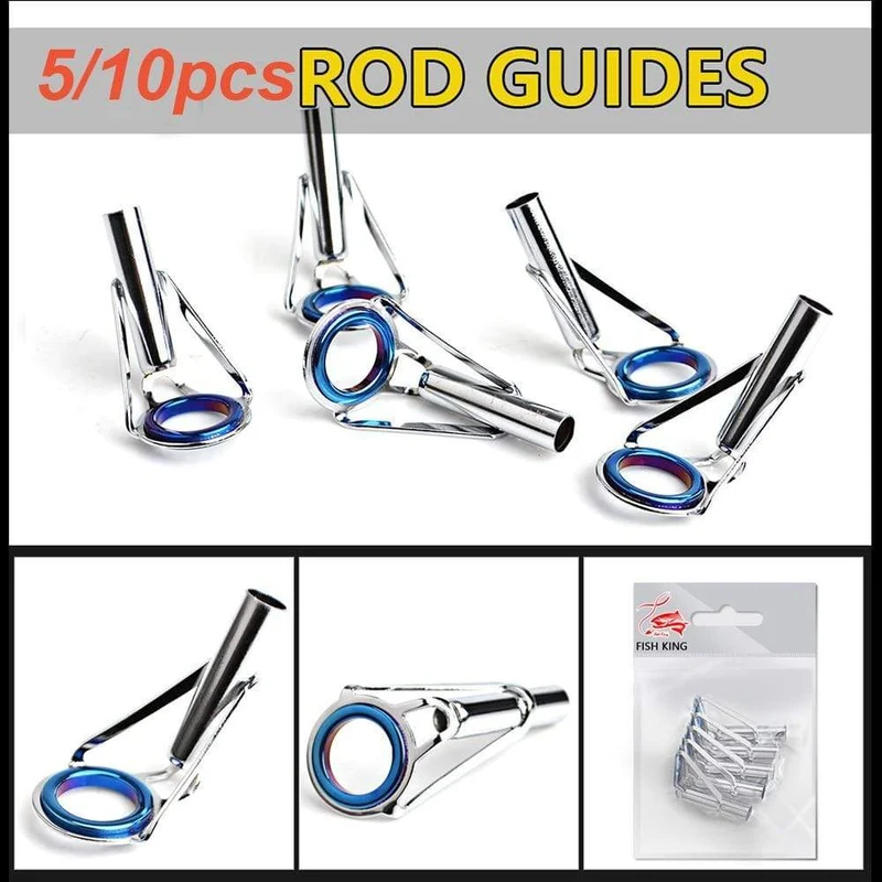 5Pcs 1-9 # Oval Eye Keramikring Angelrutenführung O-Ring Edelstahlspitze Reparatursatz Tackle Box Teile Kreis Zubehör